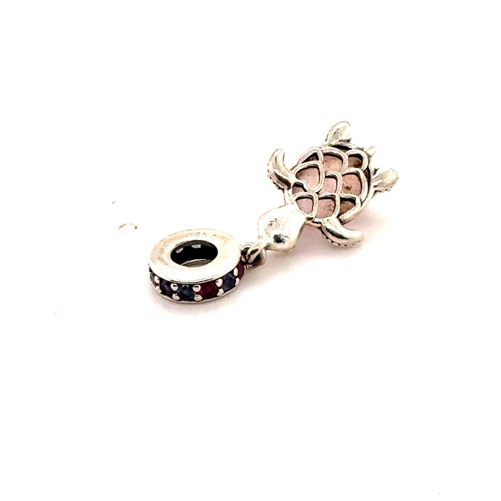 Pandora Murano Glass Sea Turtle Dangle Charm S925 Sterling Silver Pink 798939C01 - Picture 4 of 4